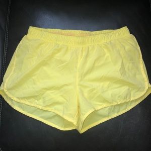 Yellow athletic shorts!